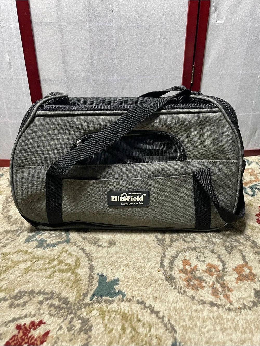 EliteField Gray & Black Soft Fabric Pet Carrier for Cats & Small Dogs